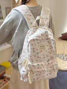 Cute Floral Print Backpack For Women & Girls - Stylish Casual Daypack With Comfortable Straps