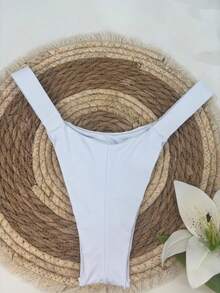 Perfect Marquinha Bikini Panties Double Polyamide String - 白色 - 查看 2