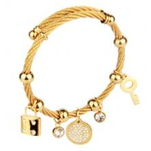 Set de 3 piezas/1 set de Multi-Colgante y Pulsera de Acero Inoxidable, con diseño de tornillo y estilo de flor de ciruelo con circonita cúbica, adecuado para uso diario y como regalo, en todas las estaciones