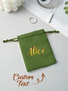 1 pièce Sac à cordon personnalisé avec nom, pochette en velours personnalisée, sac à cordon personnalisé, porte-monnaie, sacs à bijoux personnalisés, cadeau de mariage, cadeau fête des mères, cadeau pour la meilleure amie, cadeau pour maman, cadeau pour petite amie, cadeau pour elle, cadeau pour épouse