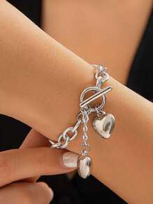 Collar de colgante de llave en forma de candado de cadena punk europeo y americano para mujeres, clásico y de moda, pulsera geométrica con hebilla OT y cadena microincrustada