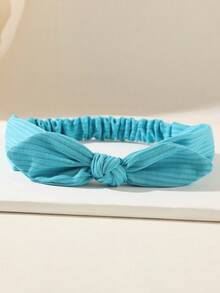 1PC Solid Color Striped Casual Minimalist Cute Rabbit Ear Basic Sports Headband, Suitable For Daily Life, Yoga, Exercise, Women's Hair Accessory - Multicolor - View 12