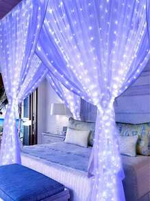 Guirlande lumineuse à rideau à LED avec 8 modes et télécommande USB pour mariage, Noël, décoration de la maison et des festivals