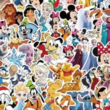 Sanrio 100 piezas, pegatinas de marcador de bordado de Disney, pegatinas de Stitch, pegatinas de marcador, Blancanieves, Princesa Aisha, pegatinas de Frozen, decoración de habitación, decoración de habitación, útiles escolares, accesorios de sobremesa, decoración de oficina, regalos de fiesta para niños, juguetes escolares