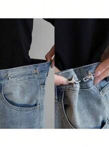 1/2 Pairs Fashion Star Jeans Waist Belt Adjustable Buckle, Fashion Jeans Waist Fixer, Adjustable Waist, Star Shape
