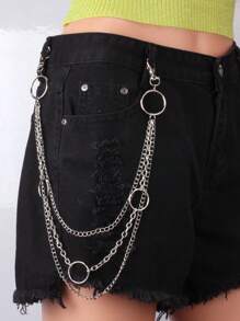 6pcs Metal Butterfly Lock Pendant Chain, Minimalist Design Versatile Body Chain Necklace, Accessory
