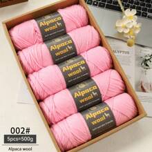 500g/245m Alpaka Wolle Garn, dickes Strickgarn für selbstgemachte Kleidung, Winterpullover, Schal, Mütze, Handschuhe, Knieschoner, Mehrfarbig, 5 Bälle/Packung