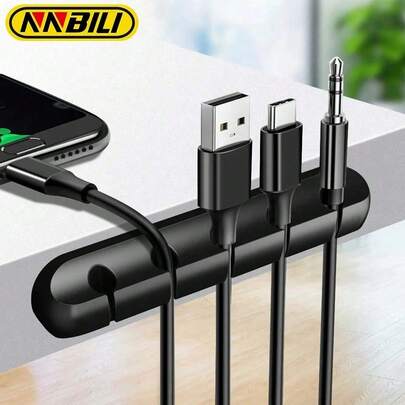 NNBILI Silicone USB Cable Organizer Cable Winder Desktop Tidy Management Clips Cable Holder For Mouse Headphone Wire Organizer