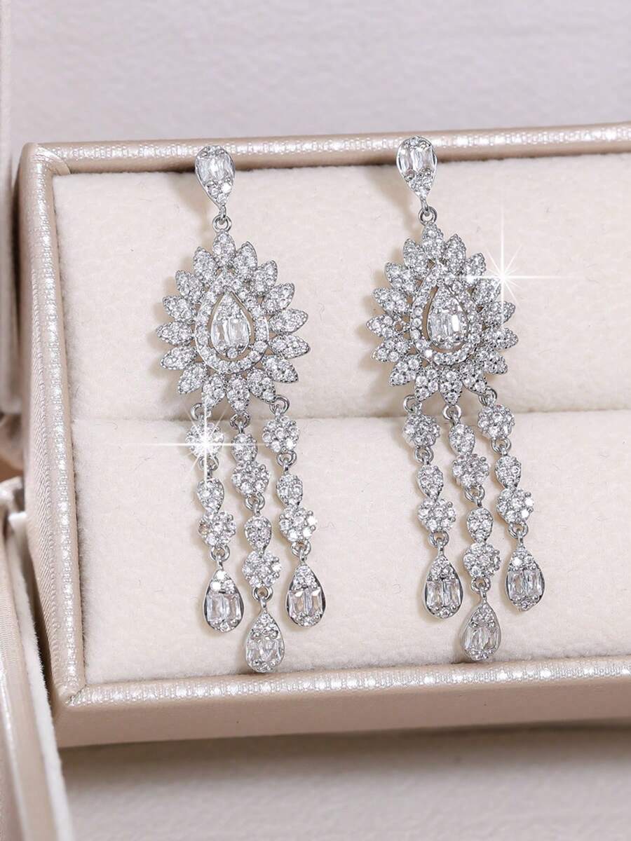 1 Pair Luxury High-End Earrings For Women, Suitable For Parties, Banquets, Weddings - J30106-eH - View 1