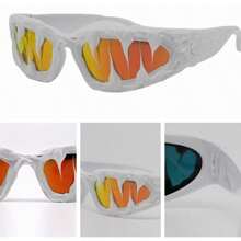 1 Pc Personal Designer Wrap Around Fashion Men Fashion Glasses Oval Vintage Punk Street Fashion Glasses For Women Outdoor Sport Party Shades Stylish Eyeglasses Halloween Looks Street Style And Suit For Sweater Jacket Sweatshirt Hoodie Leather Pants And Cargo Pants