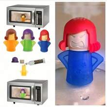 1pc Angry Mommy Microwave Cleaner, Reusable Plastic Oven Steam Deodorizer, Medium Hardness, No Electricity Needed, Suitable For Kitchen, Bathroom, Car, Bedroom Odor Elimination And Household Appliance Cleaning, Microwave Interesting