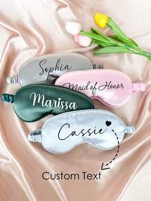 1pc - Custom Eye Mask, Customizable Name, Personalized Female Gift Ideal Gift For Her, Family, Friends, Her, Grandparents, Suitable For School, Office, Travel, Bridesmaids, Bachelorette Party, Women's Birthday, Christmas, Thoughtful Gift Decoration, Letters Exquisite, Fashionable, Vintage, Simple And Unique, Customized Treasure, Girl Gift. - Multicolor - View 5