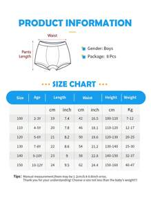 8 Pcs Kids Boxer Briefs Shark And Car Pattern Soft Micro Fiber Kids Underwear For Boy 4-7Y