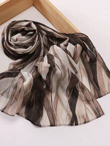 1pc Soft Tie-Dye Printed Hijab Scarf - Multicolor - View 1