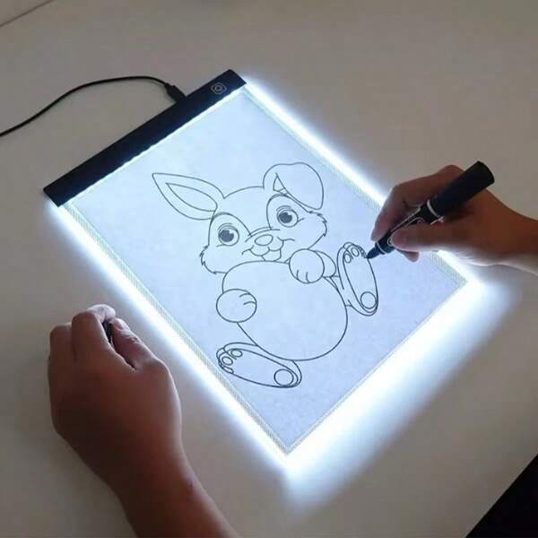 Tablero de copia de luz LED A4 portátil, caja de luz de trazado ultradelgada y ajustable con alimentación USB, almohadilla de luz de trazado LED para tatuaje, dibujo, transmisión en vivo, boceto, animación, plantillas, volver a la escuela