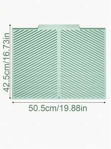 1 Pc Silicone Dish Drying Mat - Foldable, Heat-Resistant, Multi-Purpose Kitchen Draining Pad, Suitable For Dishes And Utensils