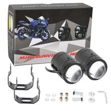 CyberDyer 2 szt. Dwukolorowy reflektor LED do motocykla, 20 W wodoodporny reflektor motocyklowy, żółto-biały dwukolorowy reflektor z wiązką światła Hi/Lo do motocykla, samochodu ciężarowego, ATV, terenowego SUV-a, uniwersalnej lampy roboczej - zestaw akcesoriów motocyklowych (sparowany, bez baterii)