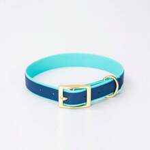 New Adjustable Two-Tone Pet Collar, Convenient For Owner's Leash Control. Made Of Durable Plastic Material With Water-Resistant And Wear-Resistant Properties, Suitable For Pet Daily Activities. - Blue - View 15