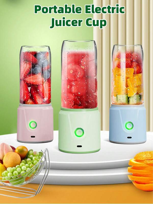 1 Stück USB aufladbare tragbare kabellose Standmixer, 420ml elektrischer Entsafter Smoothie Maker, 40W Hochleistungsmixer Becher mit 10 Klingen, doppelwandige Becher, leicht zu reinigen, 1500mAh Akku, ideal für unterwegs, Fruchtsaft, tragbarer Becher