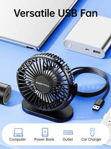 Ventilador de escritorio de verano, ventilador portátil USB con inclinación de 360°, ventilador personal plegable con 3 velocidades, ultra silencioso, ventilador de mesa para estudiantes, dormitorio, pequeño ventilador de enfriamiento y refrigerador de aire