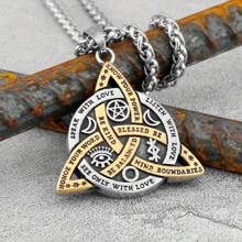 Collier pendentif avec nœud celtique de sorcière viking pour hommes, chaîne à runes, Odin gothique, acier inoxydable, amulette de protection, cadeaux de bijoux