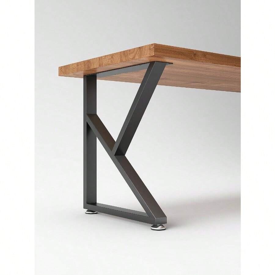 Metal Table Legs 28 Inch Height X 17.7 Inch Wide With Adjustable Protector Feet, Heavy Duty Metal Furniture Legs For Coffee Table, Cocktail Table, Square Tube Leg (Bear Up To 800lb), Gold, Set Of 2 - K-shape - View 1