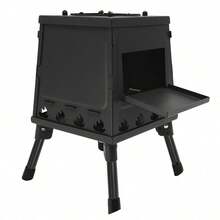 OUKANING Forno a legno portatile Campingzelt Forno all'aperto Cucina da campeggio Riscaldamento Schwarz - nero - Visualizzare 3