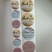 TYFYO 500 szt./rolka 1 cal 1,5 cala dziękuję naklejka samoprzylepna etykieta do biznesu, pieczenia, opakowania prezentowe dekoracja, Boże Narodzenie Walentynki