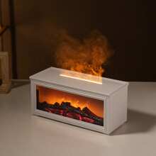 1pc New Design Simulation Fireplace Flame Portable Home Diffuser Humidifier 280ml 7 Color LED Light Home Essential Oil Aroma Diffuser