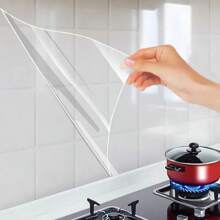 1 Roll 118in/300cm Plastic Static Cling Wall Protector Film, Static Cling Wall Sticker, Removable, Suitable For Kitchen, Tiles, Home, Dorm Decor - No Glue Needed, Easy To Clean, No Electricity Required