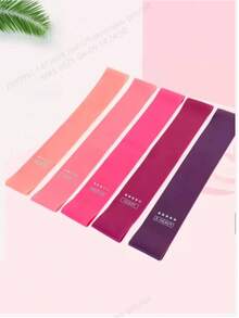 5pcs Gradient Pink, Blue, Black Resistance Bands Set With Weight Markings, Elastic Bands For Booty Workout, Squats, Glute, Yoga Gifts - Multicolor - View 10