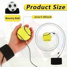 1pc Funny & Unique Basketball Wrist Bounce Ball, 60mm High Elasticity Hand Throw Youth Elastic PU Training Ball With Wrist Strap, Durable Toss & Bounce Sports Set For Outdoor Activities Like Baseball, Basketball, Soccer, Tennis, Eye-Hand Coordination Training - Multicolor - View 2