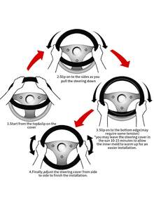 Customizable Steering Wheel Cover - Non-Slip, Multiple Color Options, Fit For SUV, Truck And Car - Perfect Gift For Family And Friends For Halloween Or Christmas - Multicolor - View 3