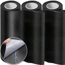 17 X 39 Inch Home Decorative Sticker – Self Adhesive Leather Repair Patch Tape, Multi-Purpose Furniture Sticker For Sofa, Couch, Car Seats, Office Chair, Boat Seat, Bags, Wall & Vinyl Surface Repair, Leather Texture Furniture Wrap Decal (Black/Brown/Dark Brown) Wall Stickers Room Decor Wall Decor Wall Sticker Personalised Stickers