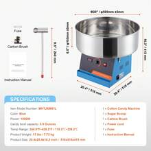 Electric Cotton Candy Machine, 1000W Candy Floss Maker, Commercial Cotton Candy Machine With Stainless Steel Bowl, And Sugar Scoop, Perfect For Home Kids Birthday, Family Party (Blue) - US A Type Plug(110-127V) - View 5