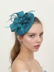 1pc Women's Exaggerate Straw Fascinators Headband Hat Clip Wedding Hair Accessories Flower Artificial Feathers Fascinator Hat Kentucky Derby Hat Hairband For Cocktail Tea Party Hat Mini Hats Tiny Hats Mini Top Hat Mini Cap, Gifts, Classy, Festival Outfits, Rave Accessories