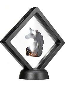 1pc 3D Floating Coin Display Stand With Holder Bracket, Suitable For Displaying Medals, Coins, Stamps, Medals, Jewelry, Necklaces, Earrings, Rings, Bracelets, Specimens, Antiques, Gems [Comes With Base]
