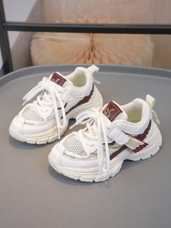 Girls' Fashion Breathable Mesh Waterproof Platform Sports Shoes Casual Running Walking Shoes