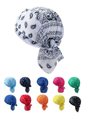 GARASSACC 1pc Men's Cashew & Paisley Print Fashion Versatile Sports Beanie Hat, Pirate Cap
