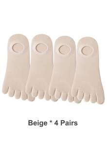 1/4 双女士棉质透气低帮分趾袜，纯色隐形分趾袜，适合运动或日常使用 - 彩色 - 查看 8