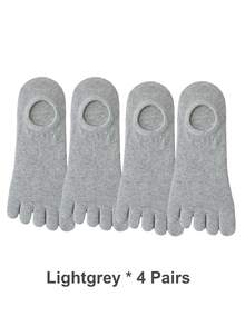 1/4 双女士棉质透气低帮分趾袜，纯色隐形分趾袜，适合运动或日常使用 - 彩色 - 查看 10