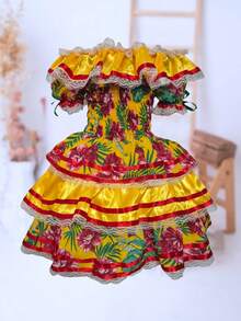 Young Girls Dresses - Yellow - View 4