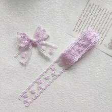2 Sizes Multicolor Lace Embroidery Ribbon Trims, Bridal Wedding Decoration Bow Gift Wrapping Sewing Applique Edging, 4cm Wide