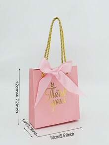12pcs/24pcs Thank You Gift Bags With Handle And Bow, Small Size Present/Party Favor Bags Suitable For Wedding, Party, Birthday Gift Wrapping - Multicolor - View 20