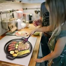 1pc Multi-Functional Cast Iron Skillet - Non-Stick Suitable For Pizza, Grill, Pancake - Compatible With All Stoves, Ideal For Home Kitchen And Outdoor Cooking
