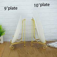 1pc Gold Iron Display Stand, Gold Iron Easel Plate Display Photo Holder Stand, Displays Picture Frames, Cookbooks, Decorative Plates, Tablets And Art