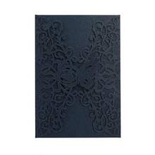 10 Peças Cartões de Convite com Borboleta Vintage Recortada a Laser, Cartões de Saudação para Festivais, Cartões de Papel com Glitter Dourado, Pacote em Massa