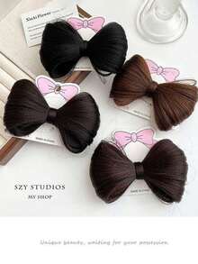 Clip de pelo con lazo de moda para mujer, adecuado para uso diario y fiestas, accesorio de peluca y cabello, adecuado para todas las estaciones, clip de pelo tipo garra, accesorios para el cabello, útiles escolares, accesorios para peinados, pasador de pelo - Multicolor - Ver 6