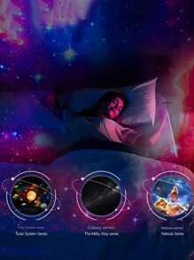 1pc Decorative Galaxy & Space Projector - USB Powered Matte Finish Plastic Starry Night Sky Projector With 13 Replaceable Discs, Timer Function, Automatic Rotating Patterns, Adjustable Speed Settings For Bedroom, Gift-Compatible, Push Button Control
