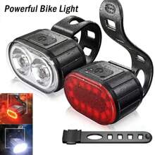[Super Bright Bicycle Lights] Front & Rear Set, One-Key Quick Release, USB Rechargeable + 350mAh Battery Life, IPX4 Waterproof & Rainproof Design, Night Riding Safety Warning Light